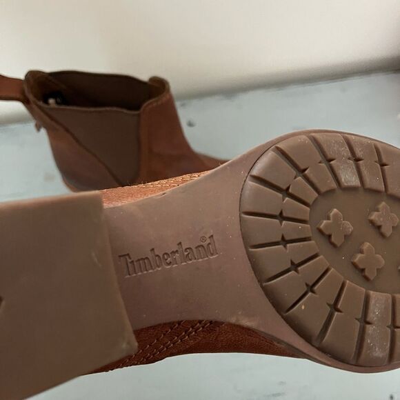 Timberland Sutherlin Bay Brown Leather Stretch Chelsea Ankle Boot | Size 6 - Picture 10 of 13